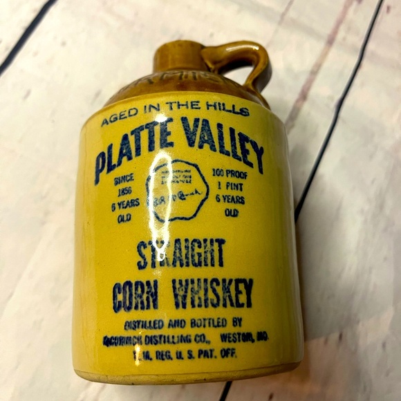 McCormick Other - VT 1968 McCormick Platte Valley Straight Corn
Whiskey Jug Crock Decanter Pint